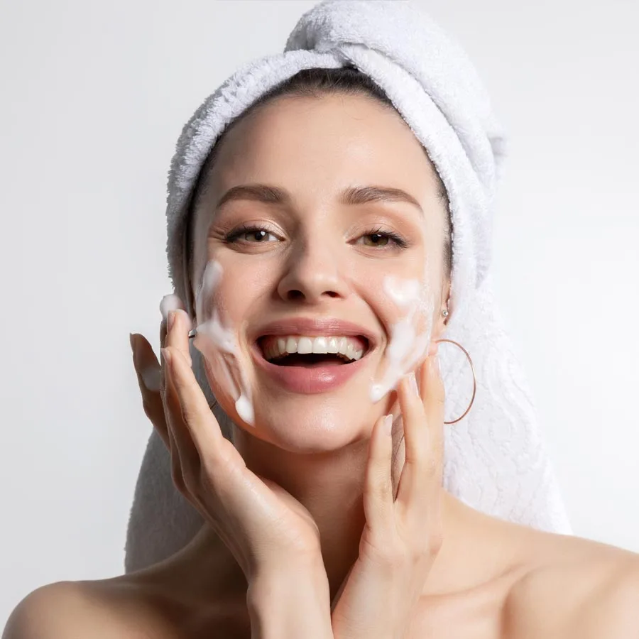 Beautiful Young asian Woman with Clean Fresh Skin, on white background, Face care, Facial treatment, Cosmetology, beauty and spa, Asian...