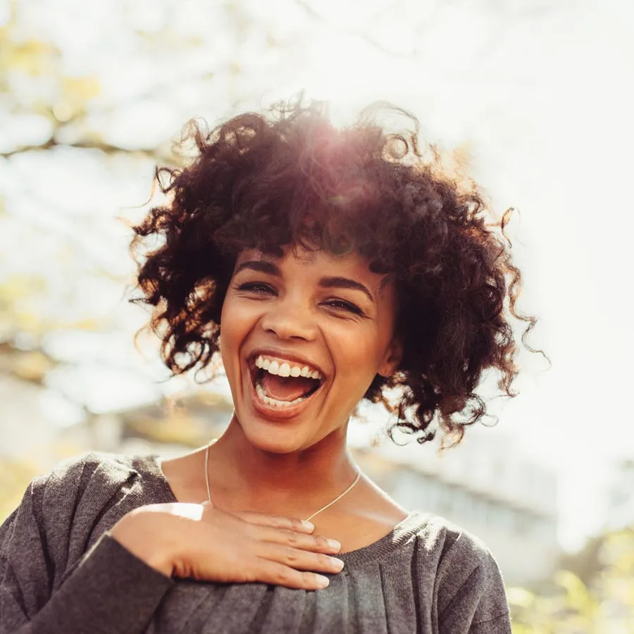 Portrait of a happy young woman<br />